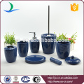 Living classical ceramic 7PCS blue bathroom accessories set